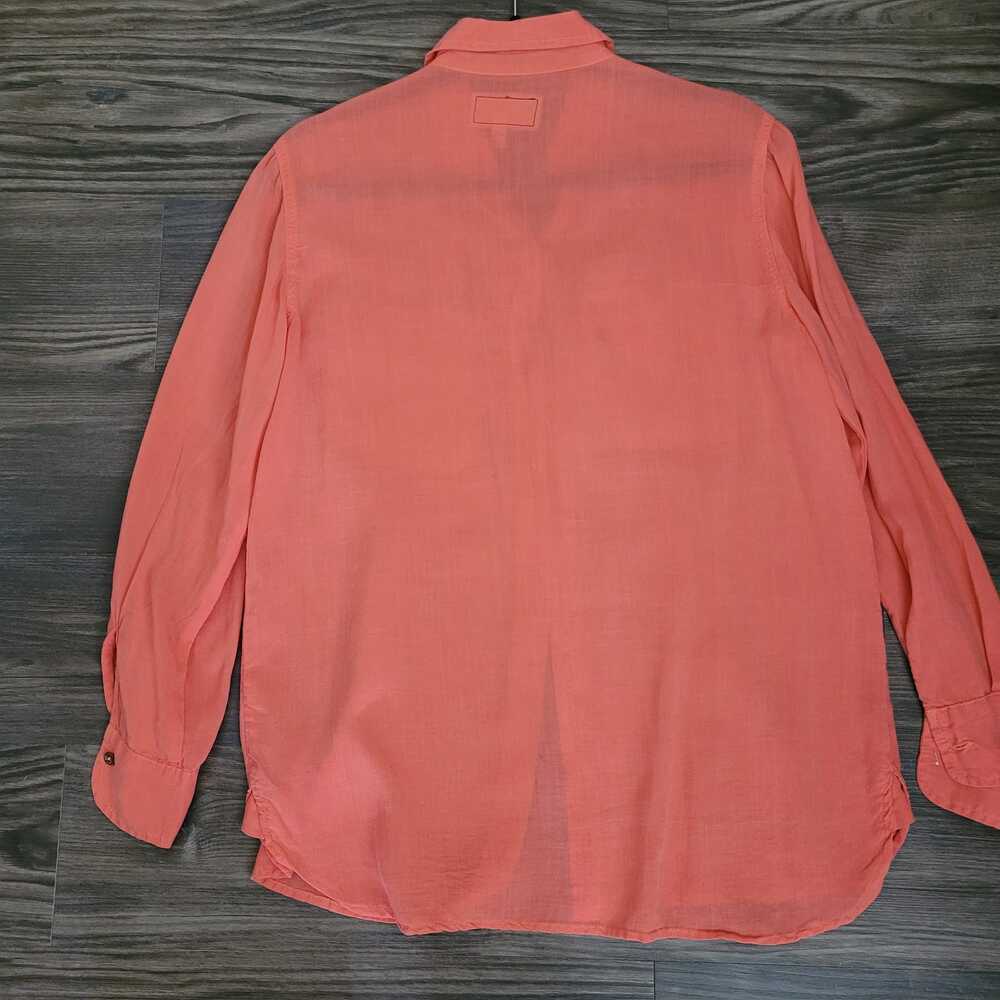 Current Elliott Womens The Perfect Shirt Bright Coral Button Up Top Orange - Picture 4 of 7